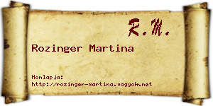 Rozinger Martina névjegykártya